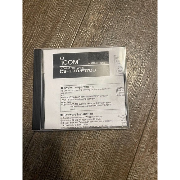 ICOM CS-F7000 Programming Software Cloning System Disc 2017 Made in JAPAN - Picture 2 of 4